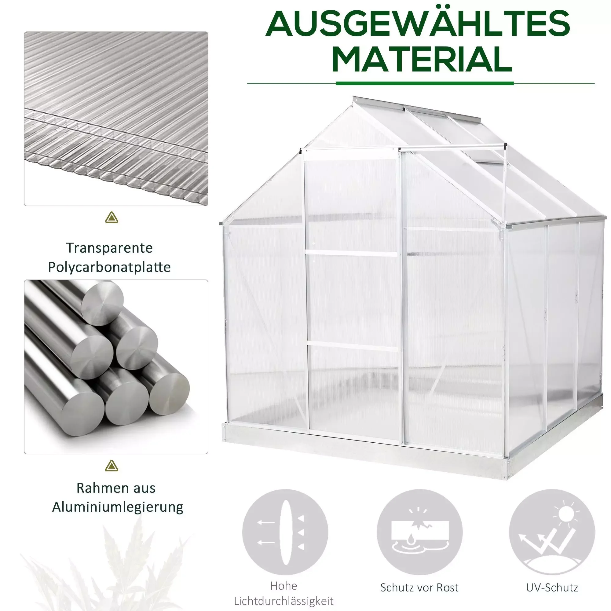 Outsunny Gewächshaus mit Alu Gestell für Garten und Anzucht