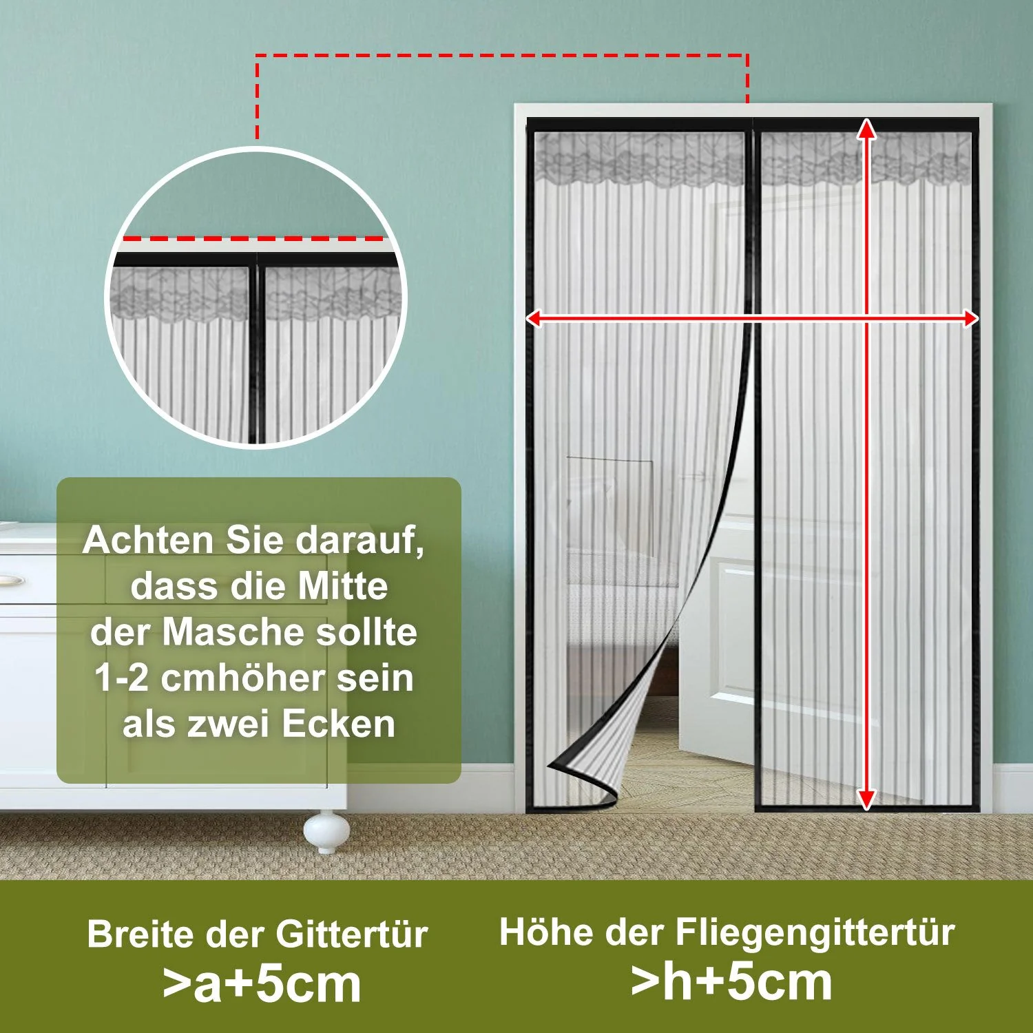 CLANMACY Fliegengitter Tür Magnetvorhang ohne Bohren Insektenschutz