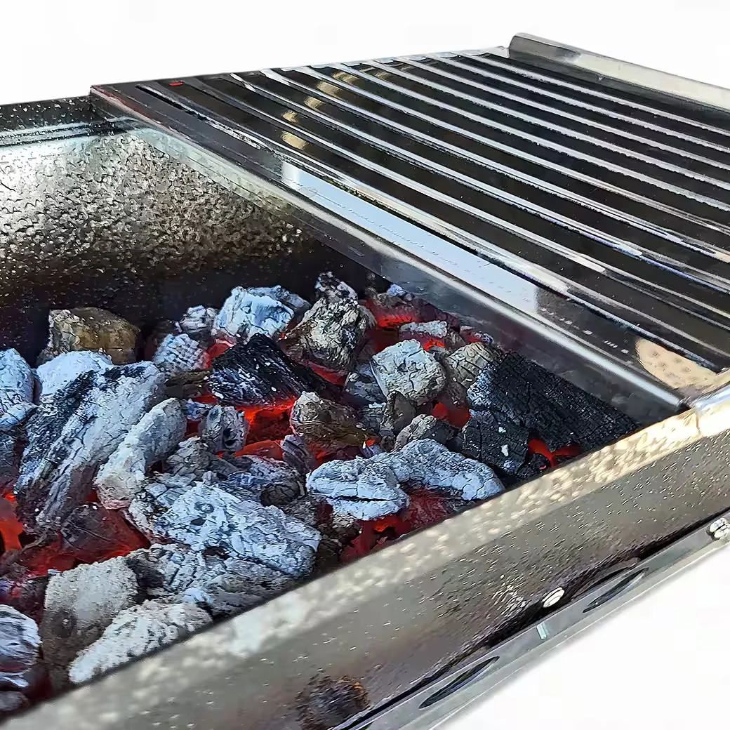 Holzkohlegrill Schaschlikgrill Astana Deluxe Edelstahl rostfrei
