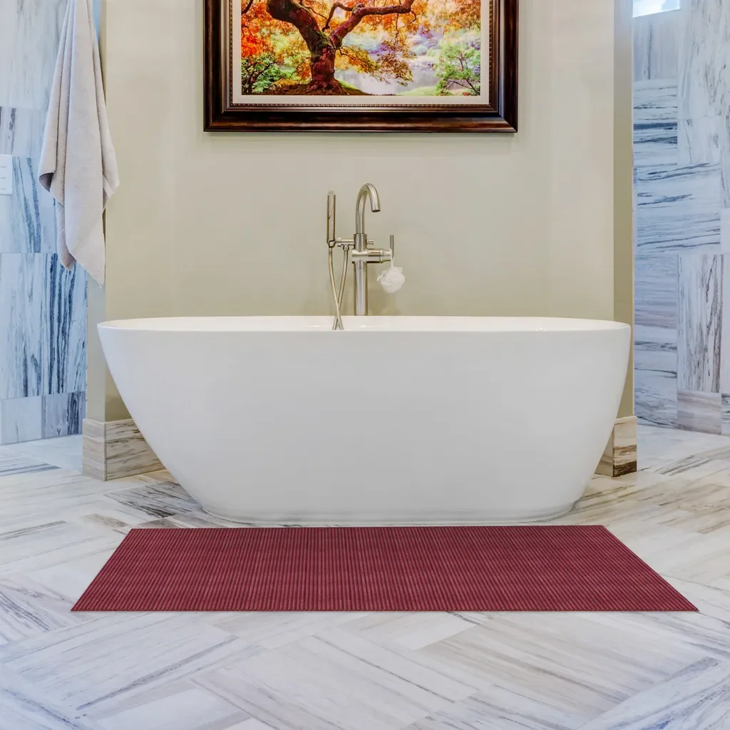 Badematte Anti-Rutsch-Matte Weichschaummatte rot 65 x 180 cm