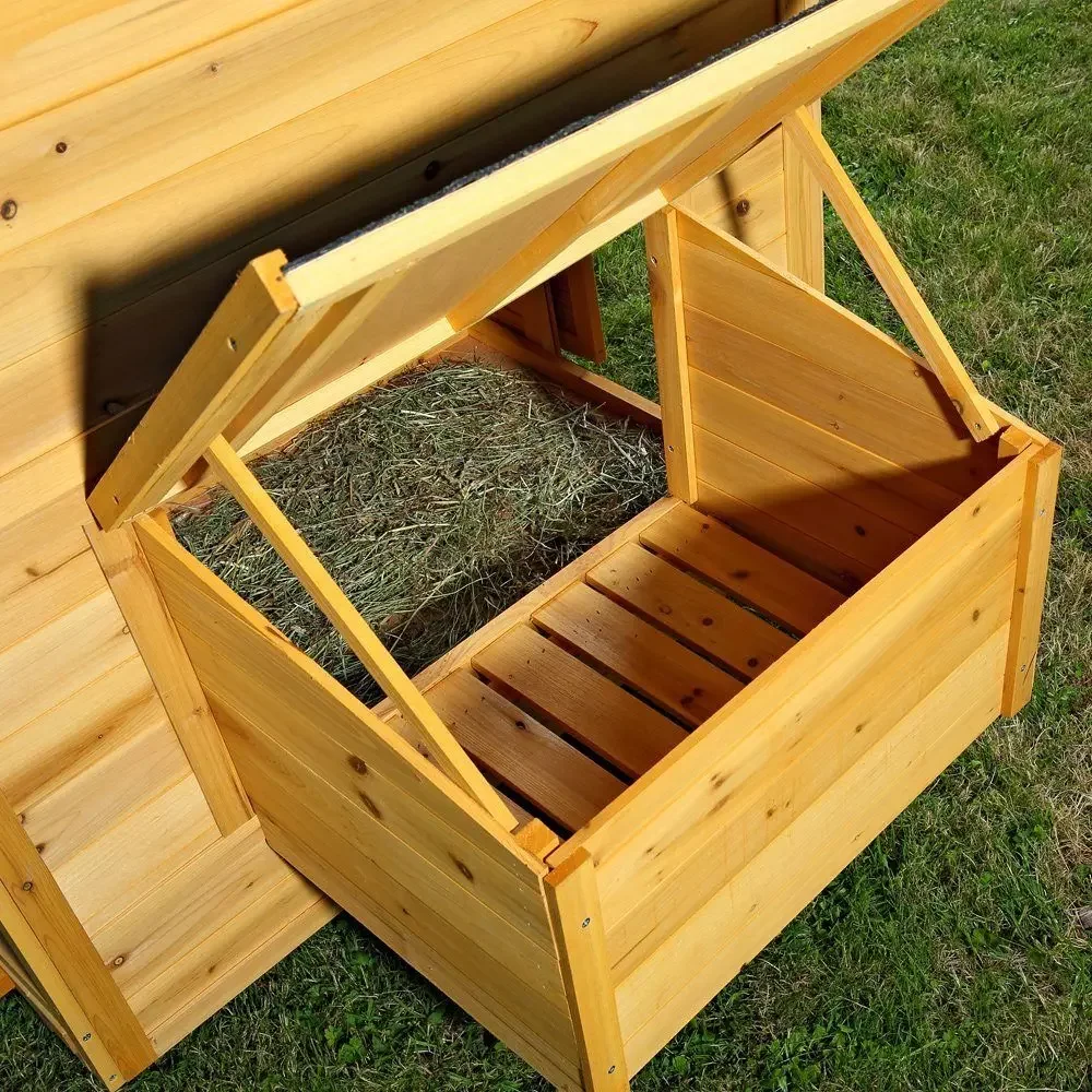 Melko Hühnerstall Kaninchenstall Hasenstall 214 CM Braun wetterfest