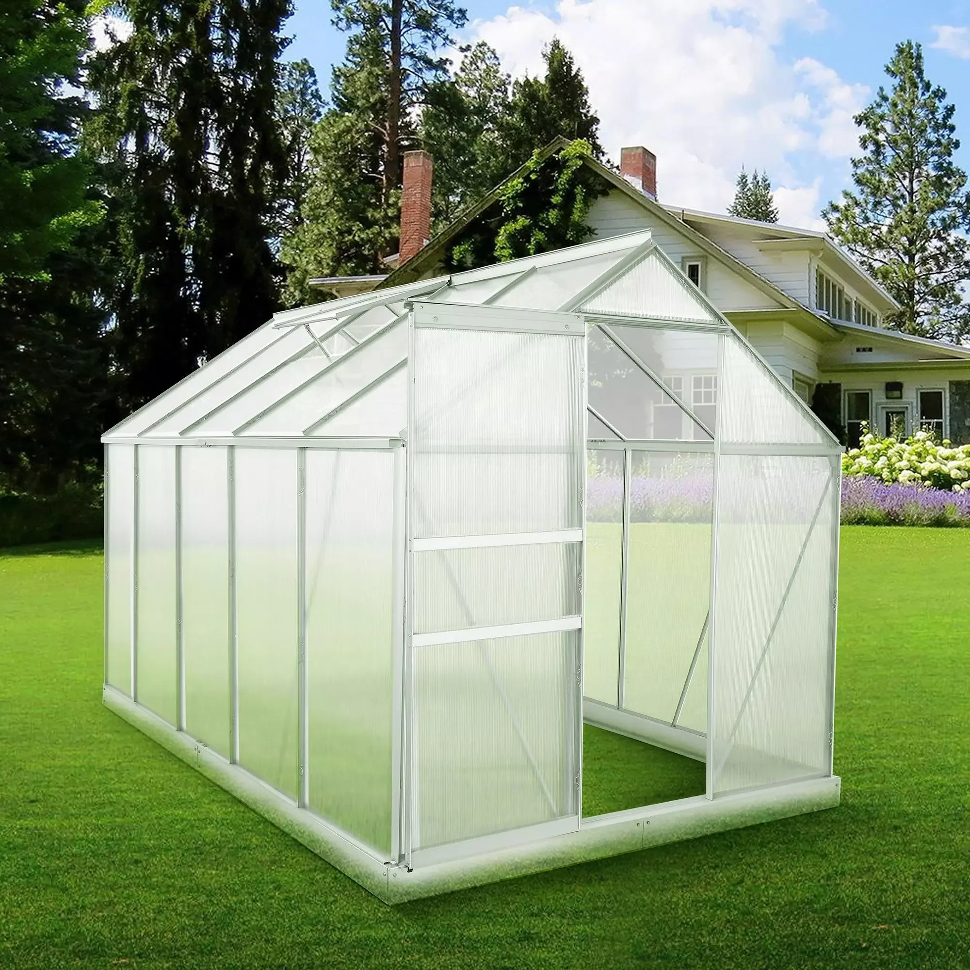 Zelsius Aluminium Gewächshaus SET 310 x 190 cm Garten