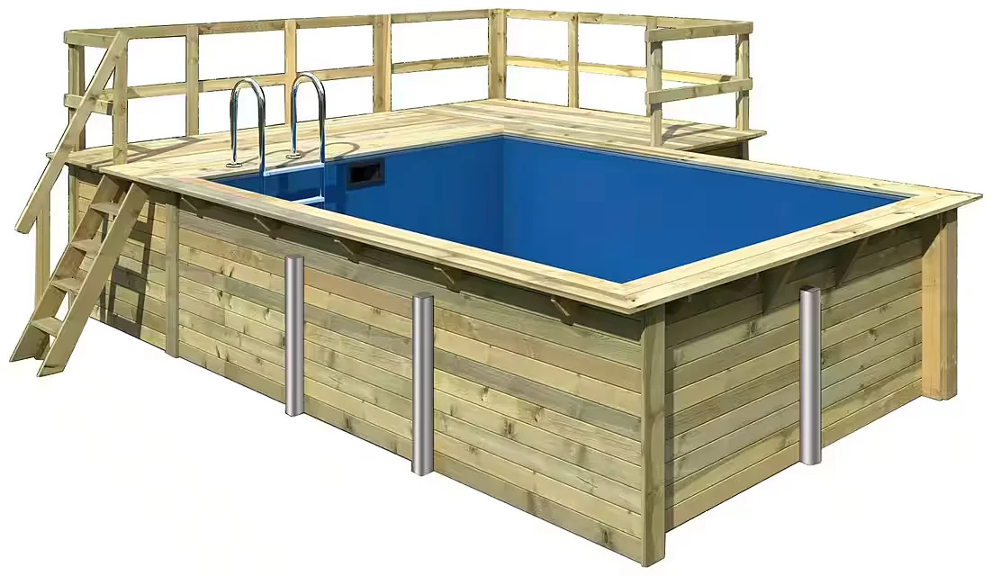 Rechteckpool Holzpool Roma B Gartenpool Swimmingpool