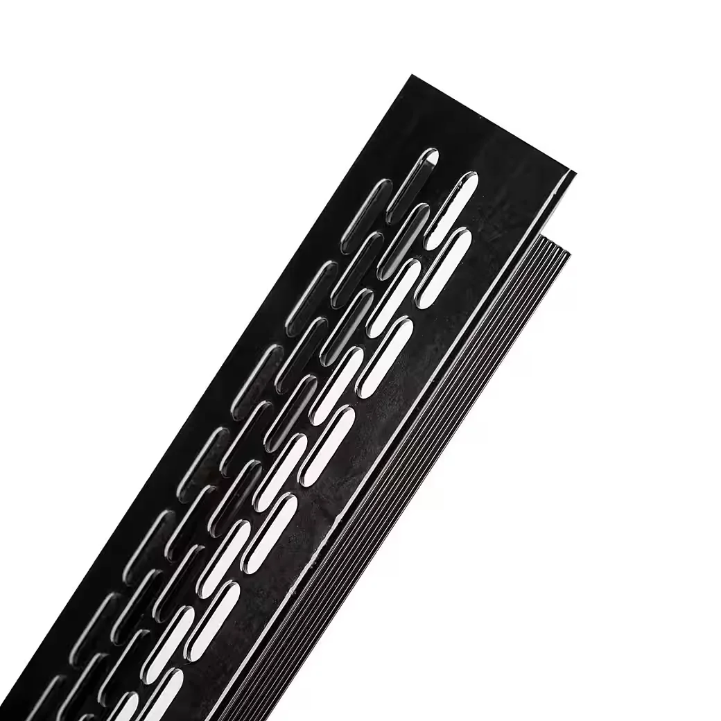 MS BESCHLÄGE Lüftungsgitter Aluminium Schwarz 60x480 mm für Tür