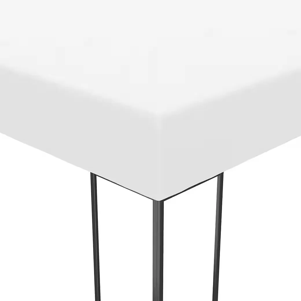 Partyzelt Pavillon mit LED-Lichterkette 4x3x2,7 m Weiß Garten