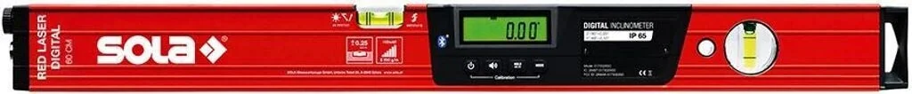 SOLA Wasserwaage RED 60 digital, Laser, App-fähig, 60cm, Neigungsmesser, beleuchtete drehbare Anzeige