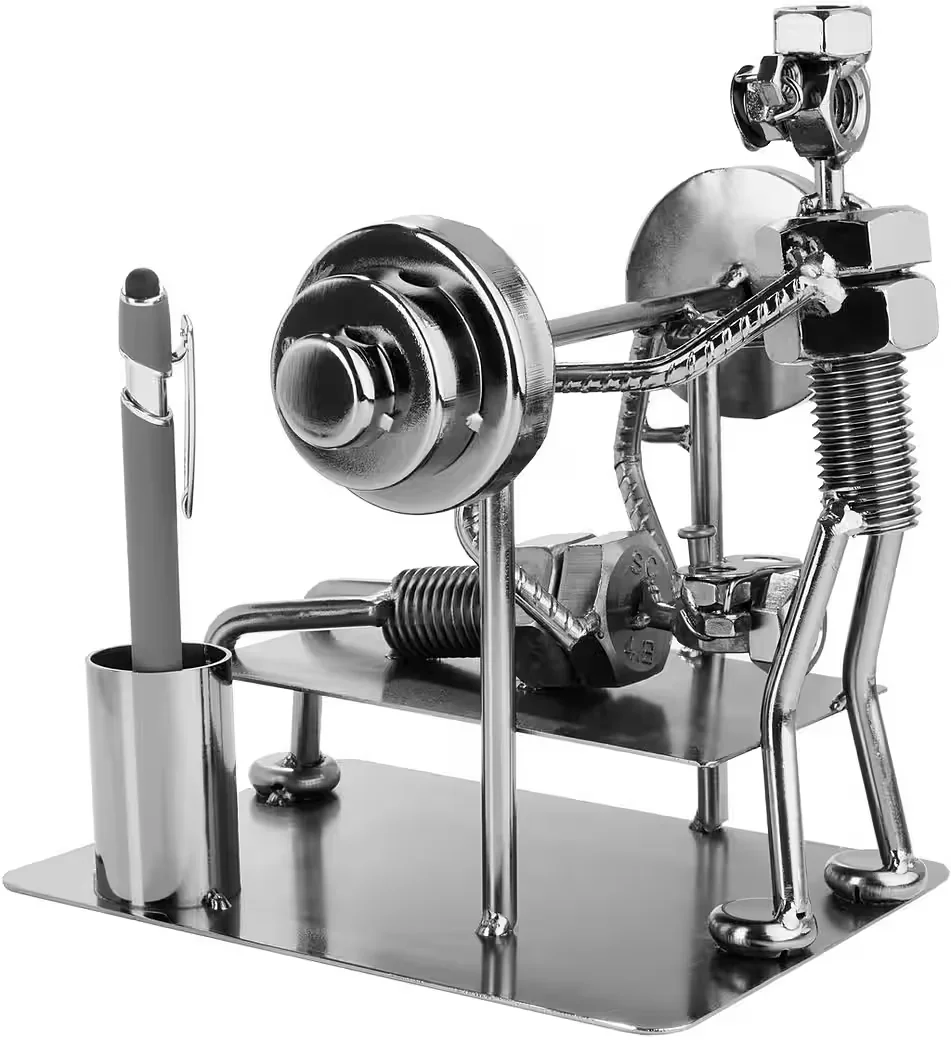 BRUBAKER Schraubenmännchen Bodybuilder Geschenkfigur mit Stiftehalter