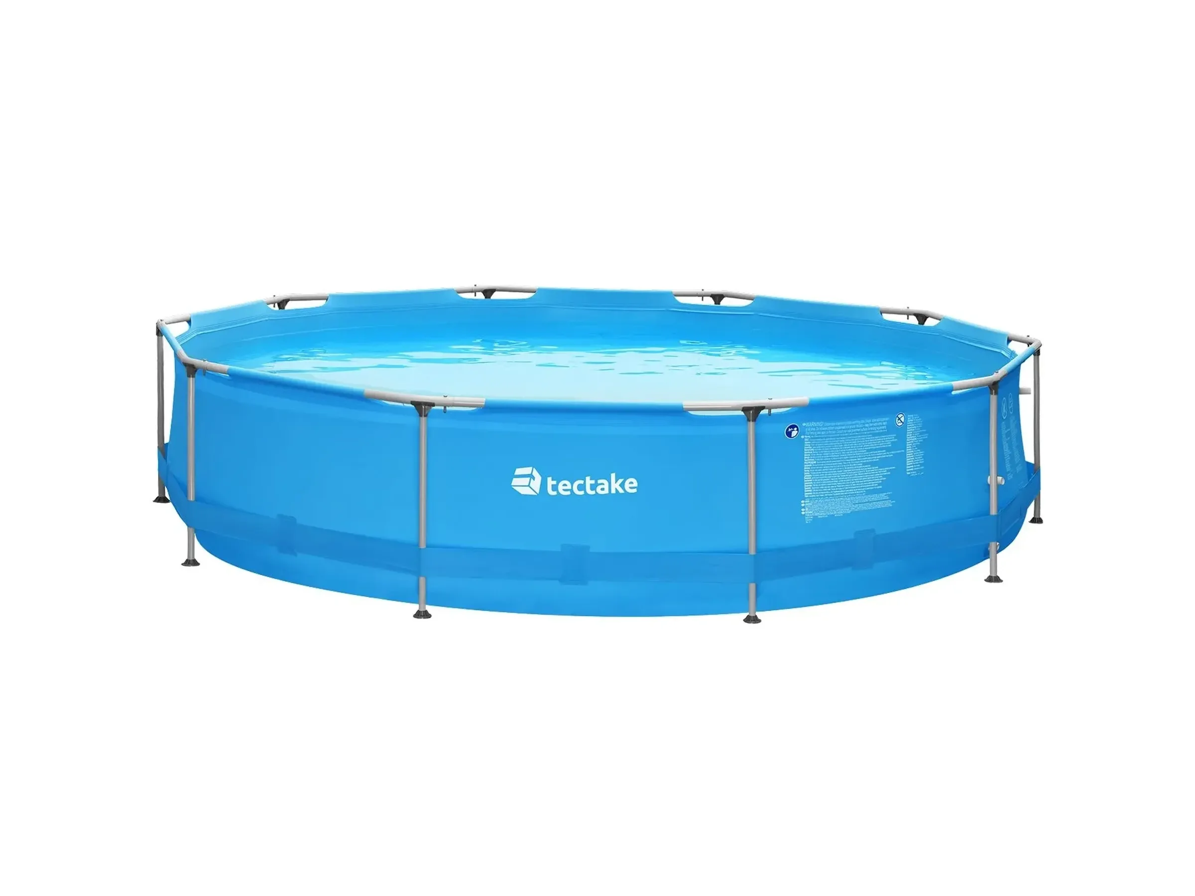 Tectake Pool Summertime Rund Stahlrahmen 360 x 360 x 76 cm Blau Garten