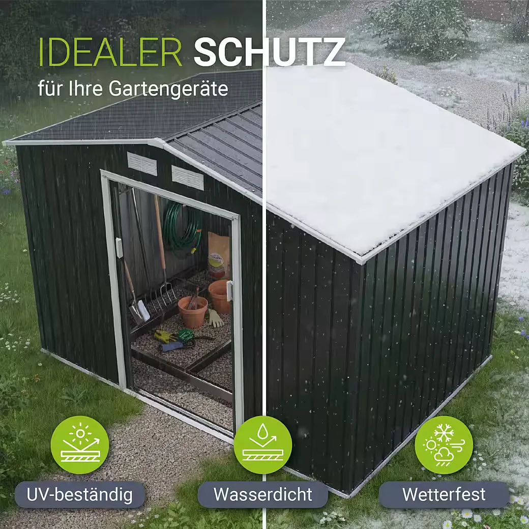 JUSKYS Gartenhaus XL Gerätehaus wetterfest für Gartenwerkzeug