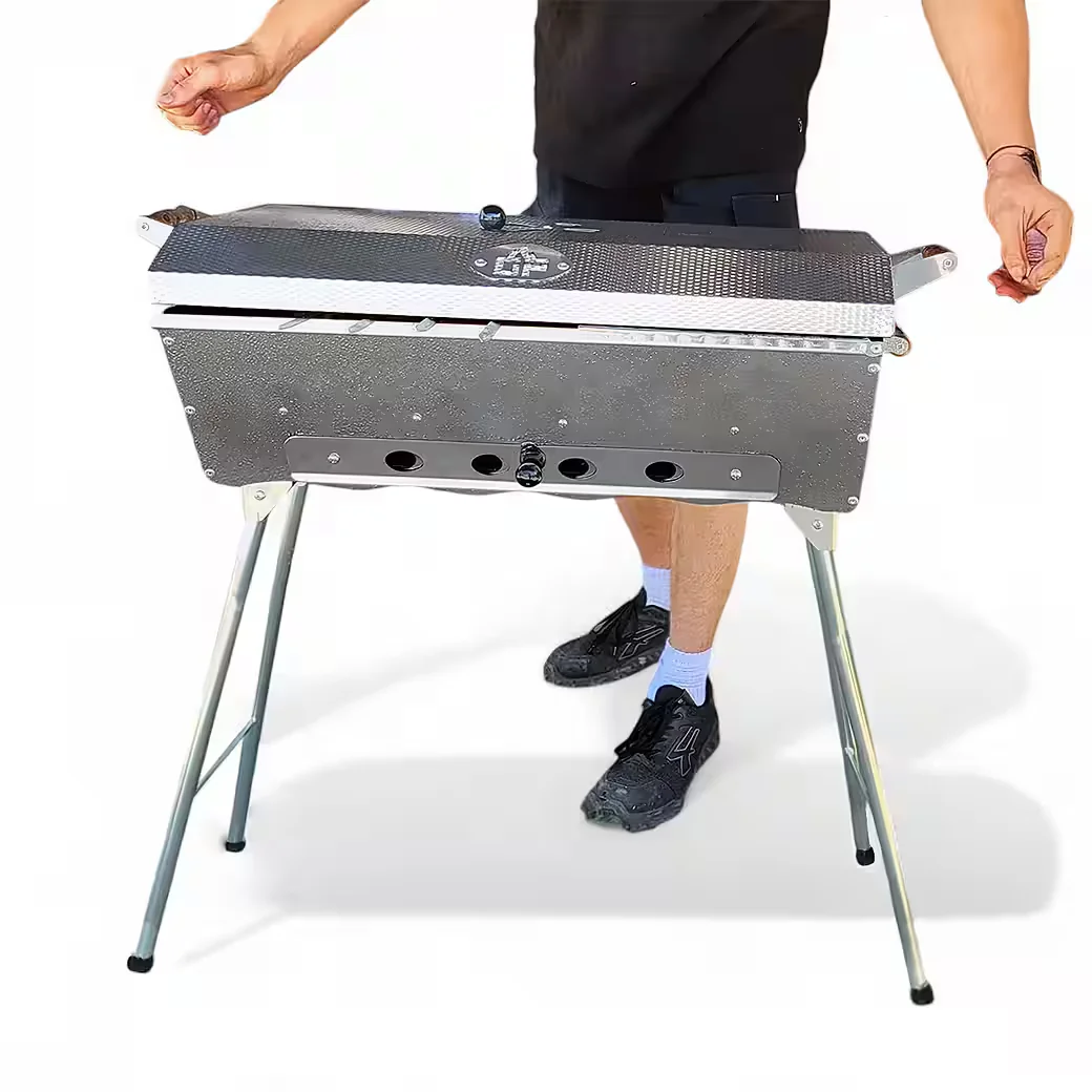 Holzkohlegrill Schaschlikgrill Astana Deluxe Edelstahl rostfrei
