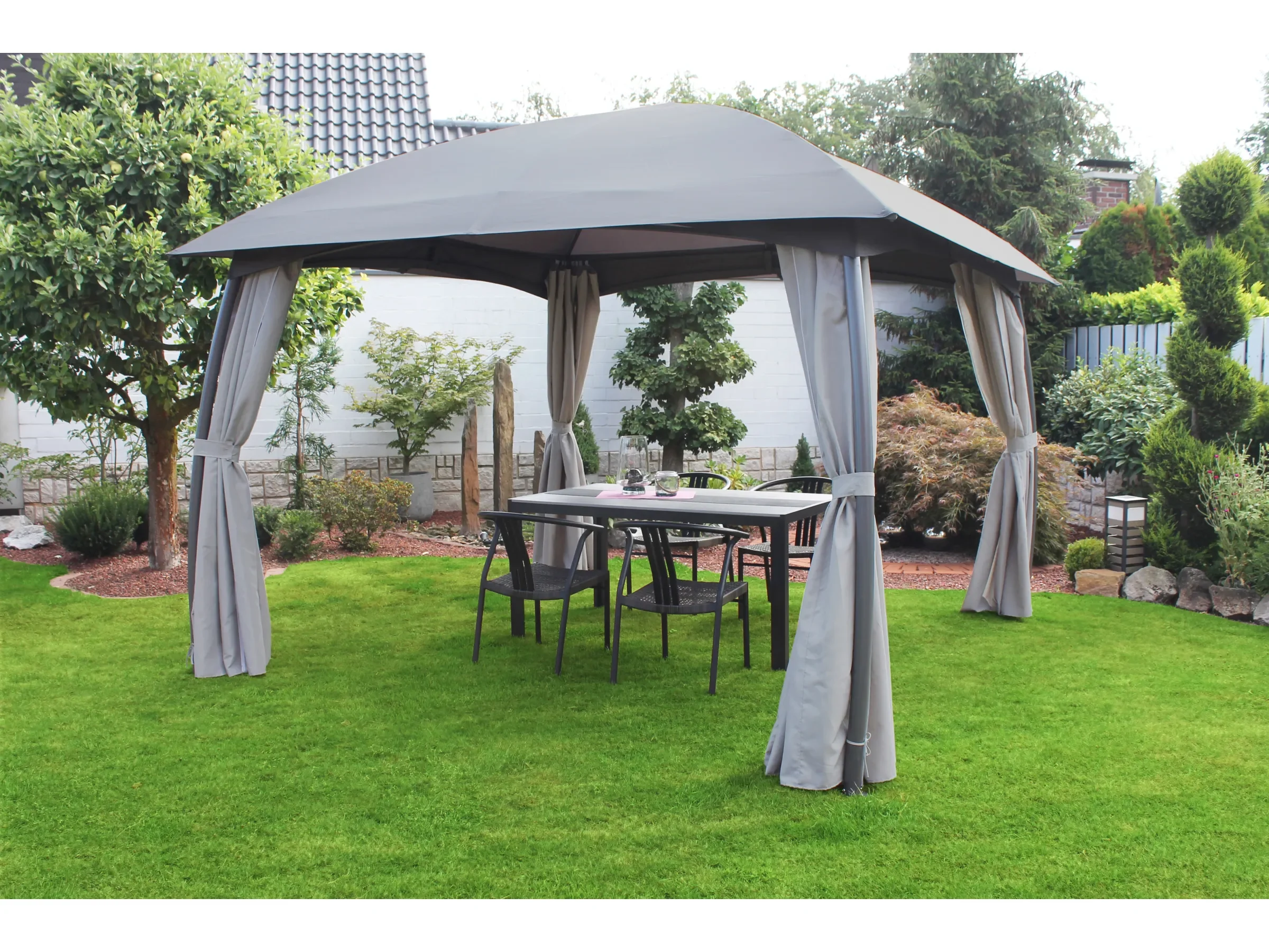 Leco Pavillon Milena 330 cm x 268 cm x 330 cm für Garten und Terrasse