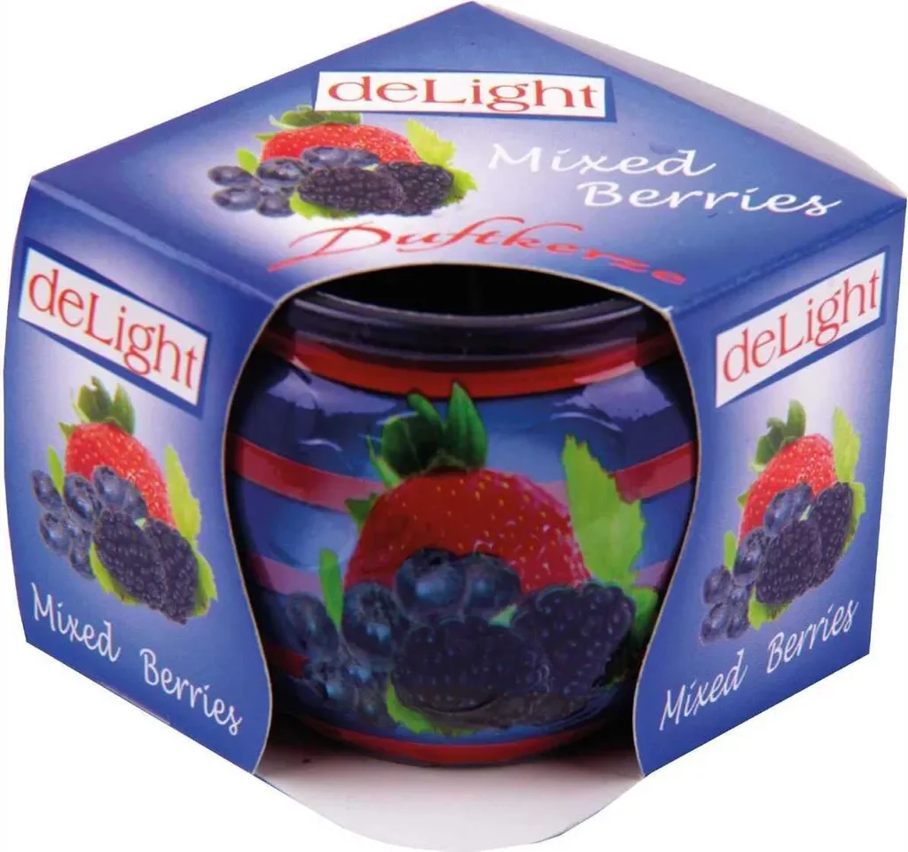 Duftkerze im Glas Mixed Berries, lange Brenndauer, angenehmer Duft
