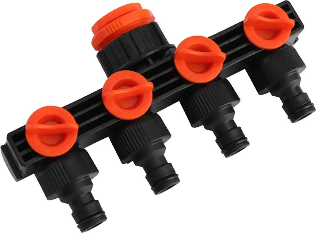4-Wege Gartenschlauchverteiler fuer Aussenwasserhahn Sprinkler