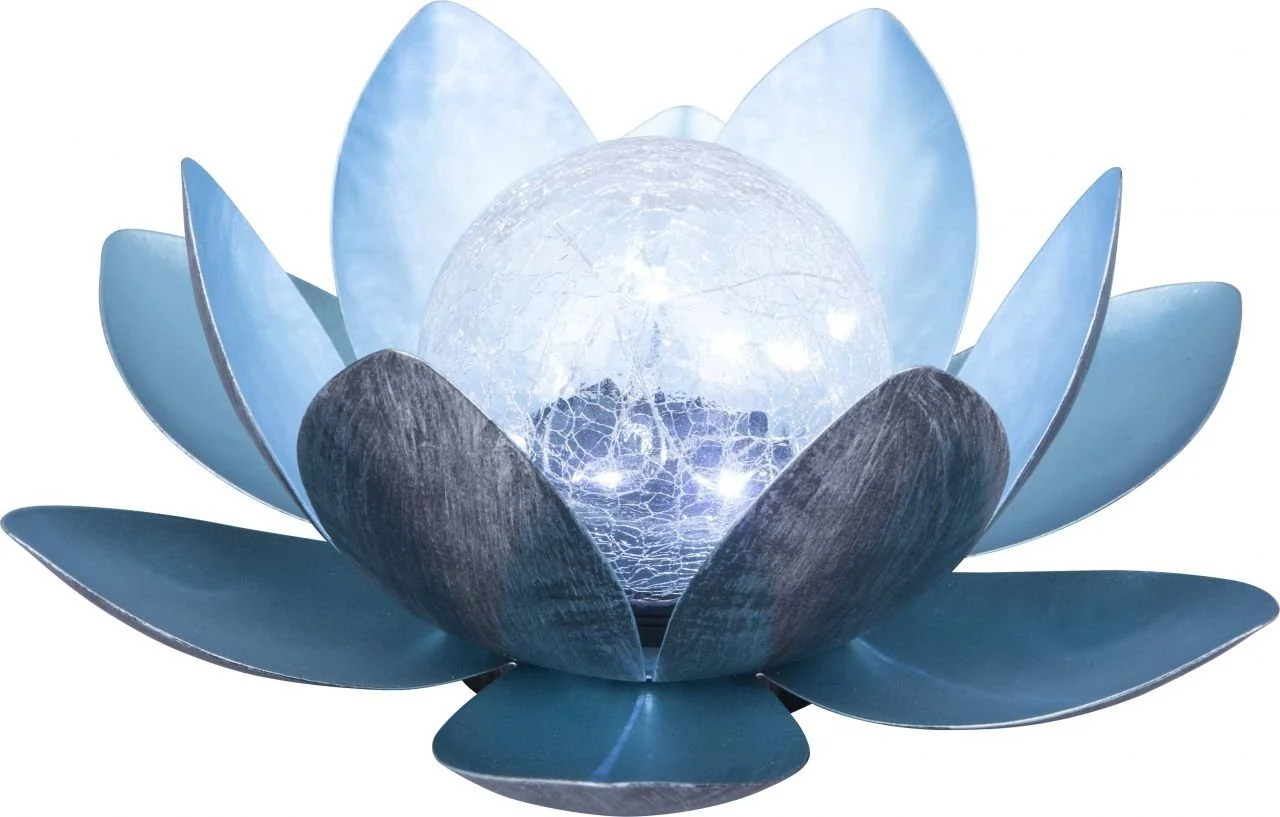 TrendLine LED Solarleuchte Seerose silber Außen Deko Garten