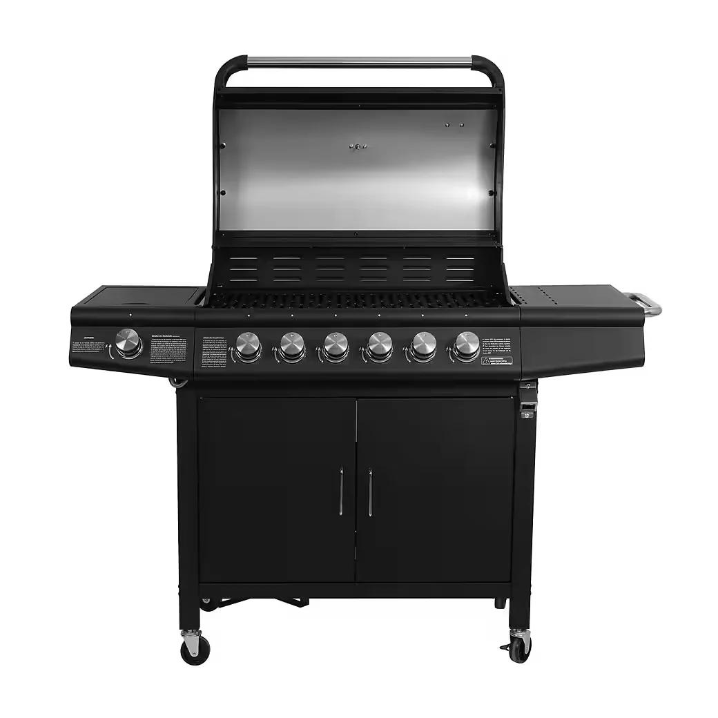 Gasgrill RED 6 plus 1 Piezozündung Grillspießauflage mit Fettwanne BBQ