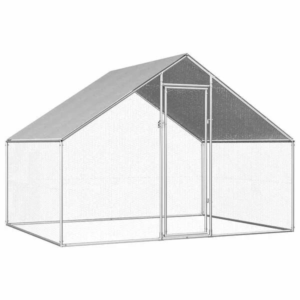vidaXL Outdoor-Hühnerkäfig 2,75x2x1,92 m Verzinkter Stahl Voliere