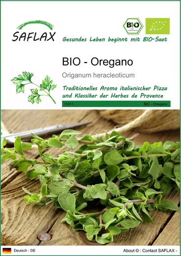 SAFLAX BIO Oregano Samen Kräutersamen für Garten und Balkon