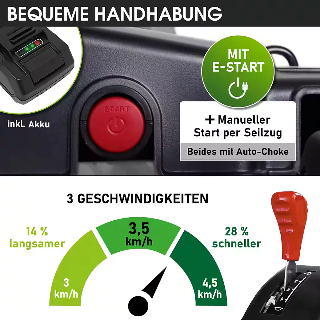 Benzinrasenmäher Trike 5,2kW variabler Antrieb Elektrostart 4TaktOHV