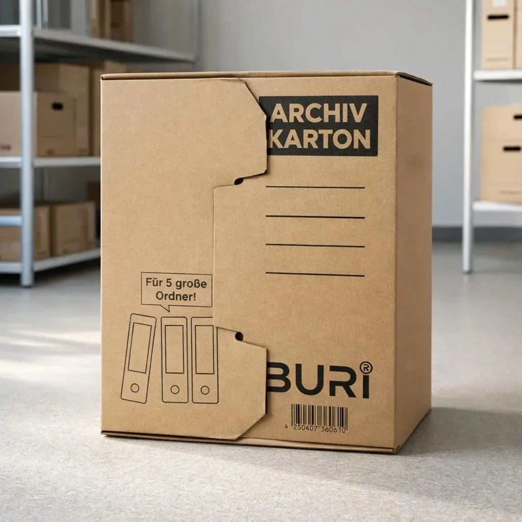 BURI Archivkarton Archivbox für 5 A4 Ordner, stapelbar 30 kg