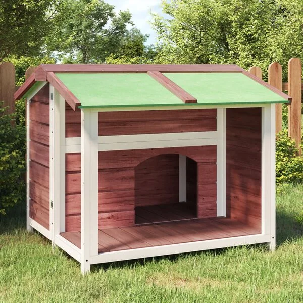 vidaXL Hundehütte Mokka 96x87x80,5 cm Massivholz Kiefer wetterfest