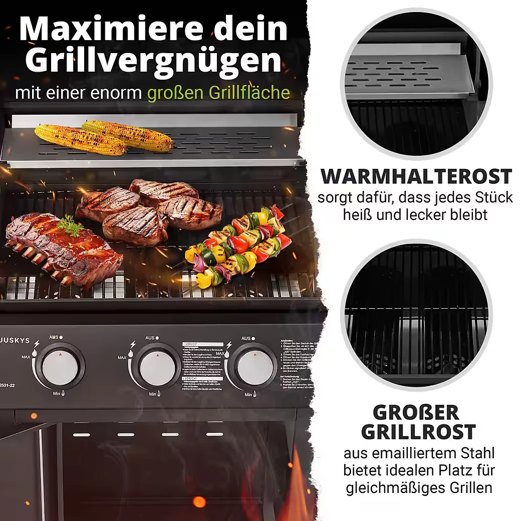 JUSKYS Gasgrill Louisiana BBQ Grillwagen Outdoor