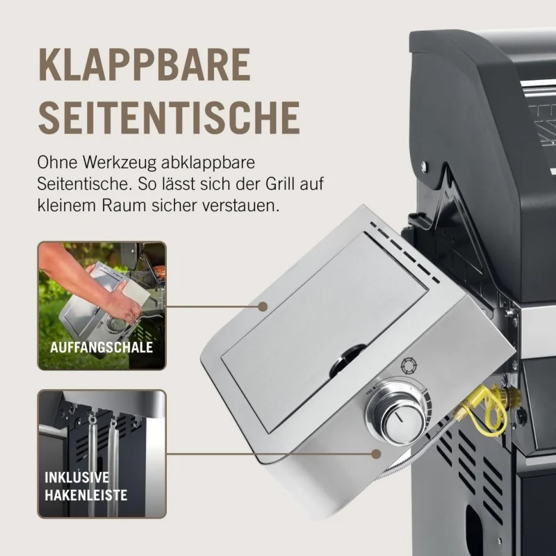 RÖSLE BBQ Gasgrill Videro G4-S Vario+ Schwarz mit Schutzhaube XL Set