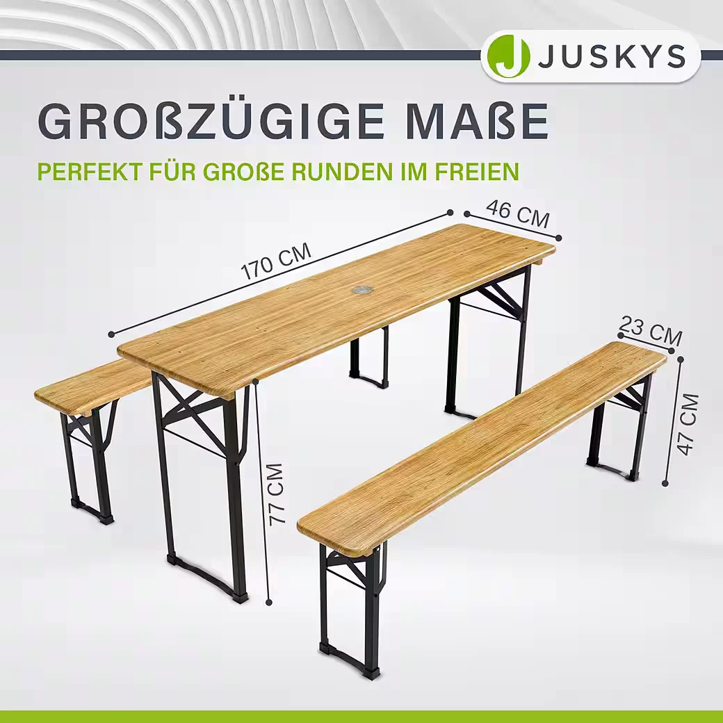 Bierzeltgarnitur Bichl Garten Set mit Tisch und Baenken