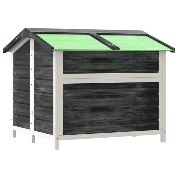 vidaXL Hundehütte Grau Outdoor 96x87x80,5 cm Massivholz Kiefer