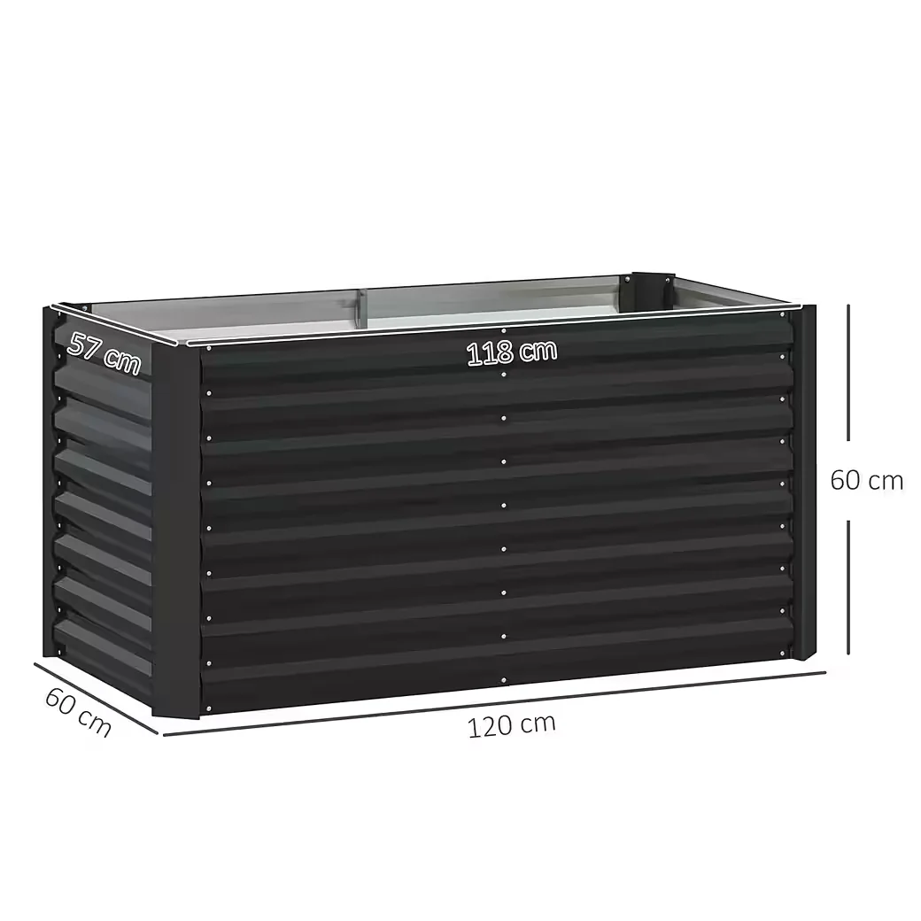 Hochbeet 2er Set Pflanzkasten extra tief Metall 120x60x60 cm Garten