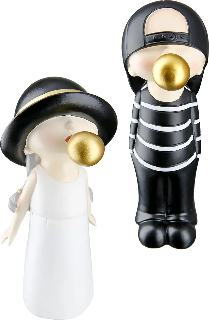 Gilde Dekofigur Junge/Mädchen Bubblegum 52709 Skulptur modern