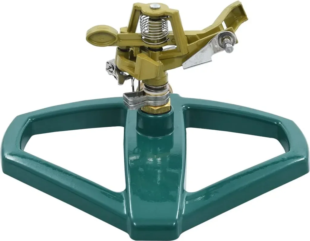 vidaXL Rotierender Sprinkler Metall Grün 21x22x13 cm Rasensprenger