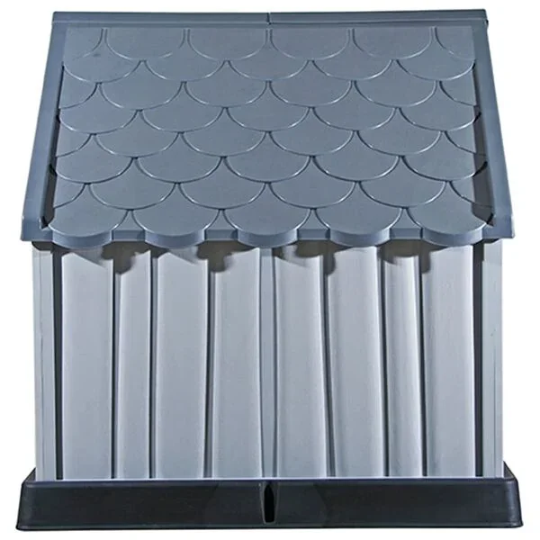 vidaXL Hundehütte Grau 92x87x91 cm Kunststoff wetterfest Outdoor