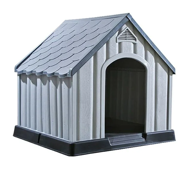 vidaXL Hundehütte Grau 92x87x91 cm Kunststoff wetterfest Outdoor