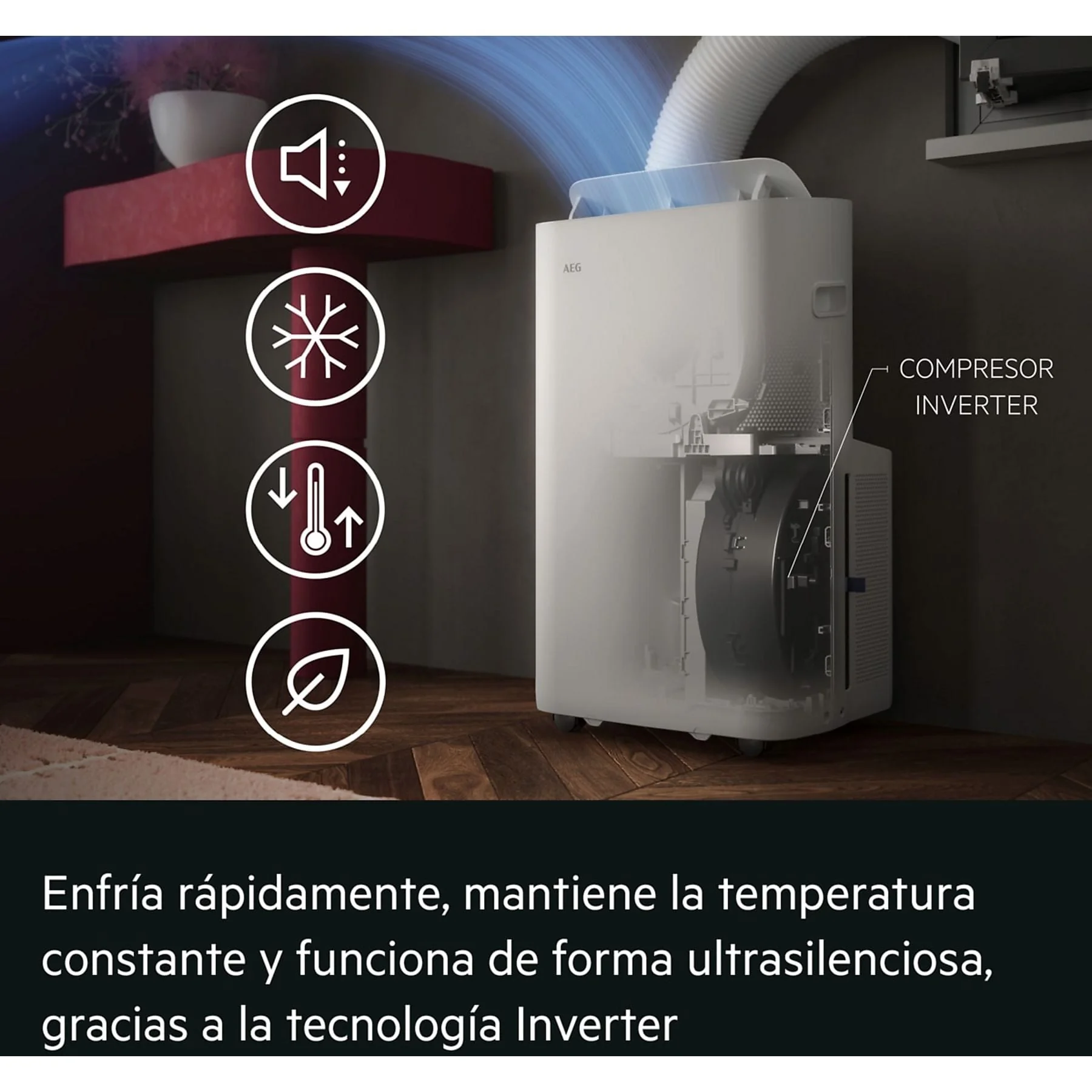 AEG ACU7878CSW Mobiles Klimagerät Weiß 49 m2 EEK A Plus Klimaanlage