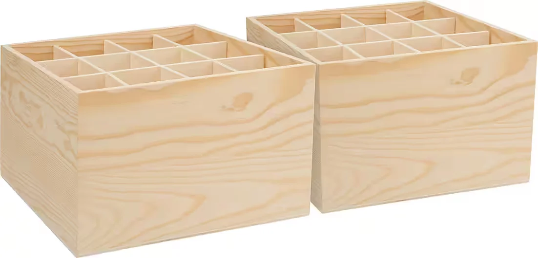 VBS Organizer Stiftebox holz 12 Fächer 18x18x10 cm 2er-Pack Büro