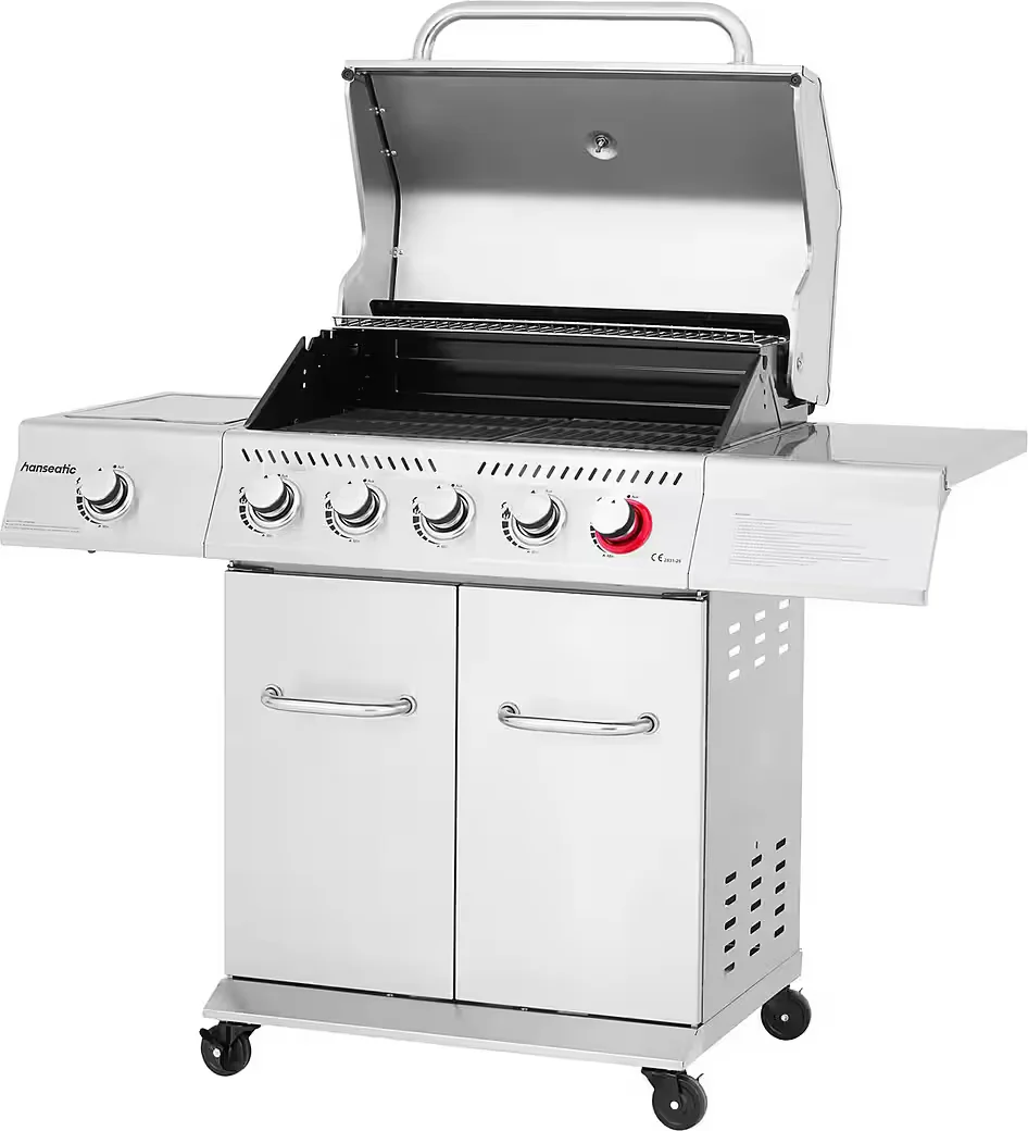 Gasgrill Richland 5 Brenner Turbobrenner Seitenbrenner 21500 W BBQ