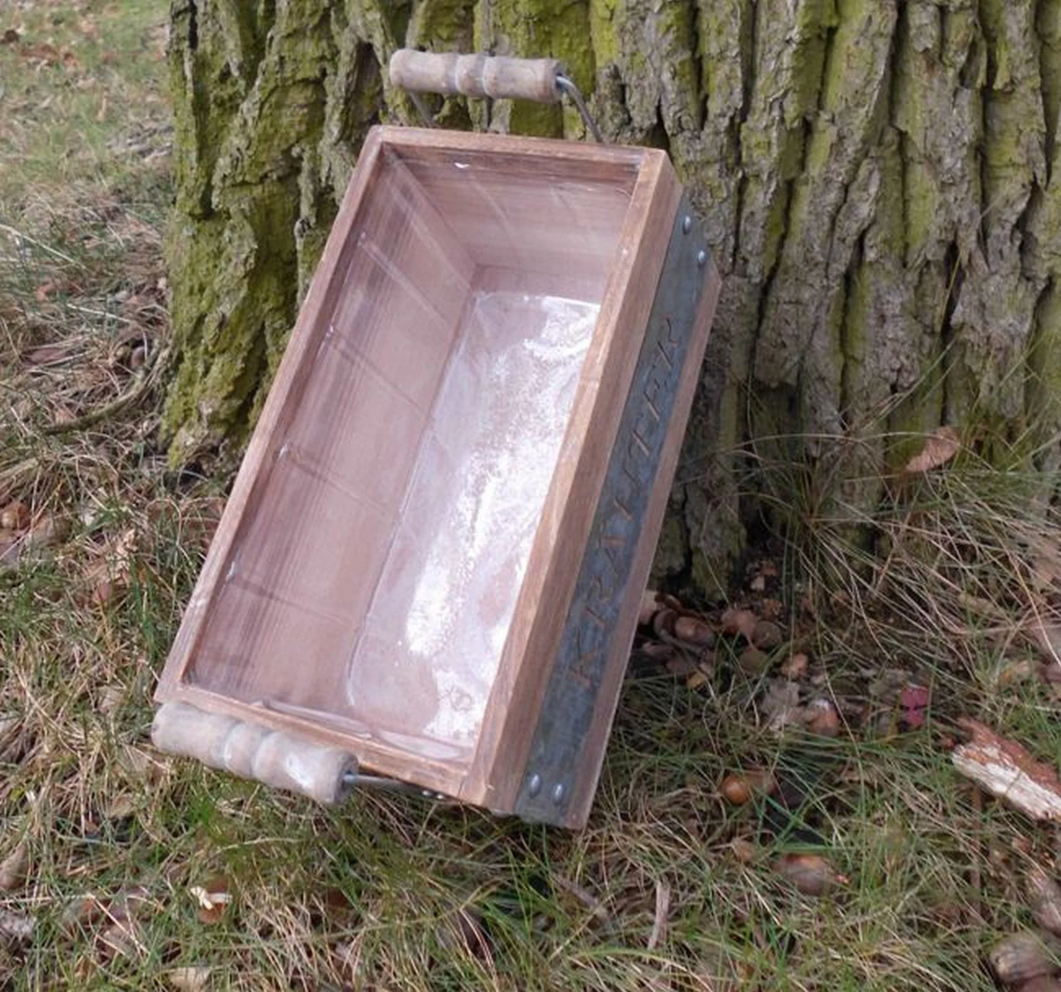 DEKO-IMPRESSION Kräutertopf Pflanzkiste Holzkiste braun 25x13 cm