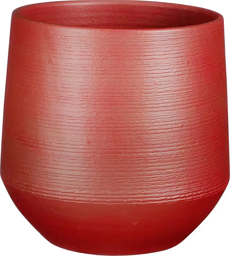 MICA DECORATIONS Übertopf Evora Terracotta dunkelrot 24x23 cm