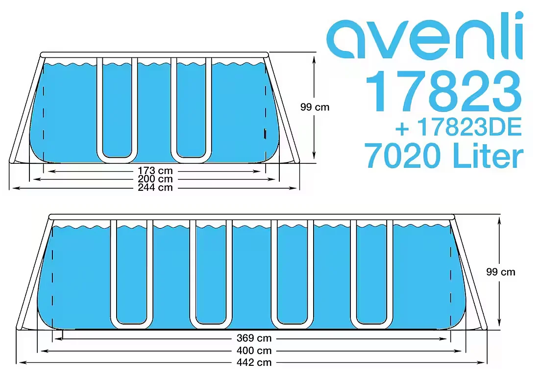 Framepool Frame Rectangular Pool Set 400 x 200 x 100 cm Above Ground