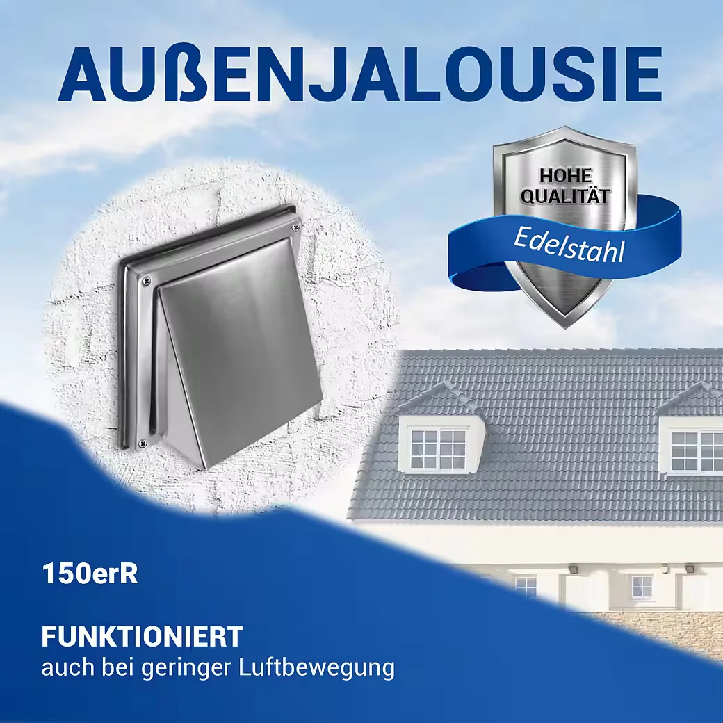 VIOKS Außenhaube Dunstabzugshaube 100erR 150erR Rückstauklappe Abluft