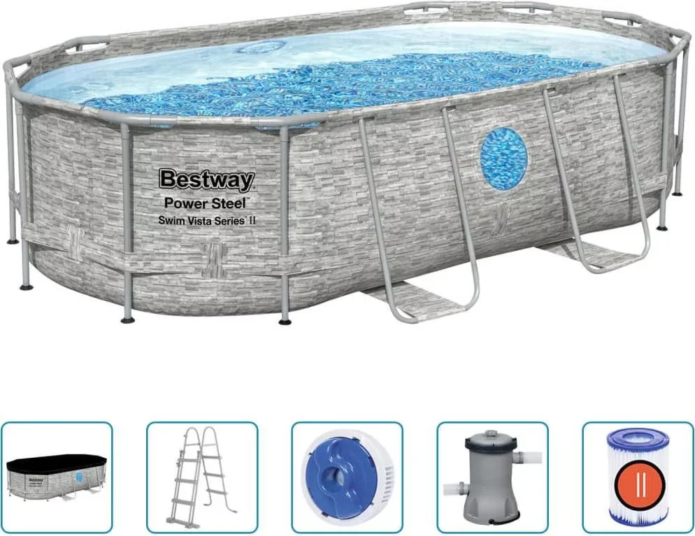 Bestway Pool Power Steel Aufstellpool mit Zubehörset 427x250x100 cm