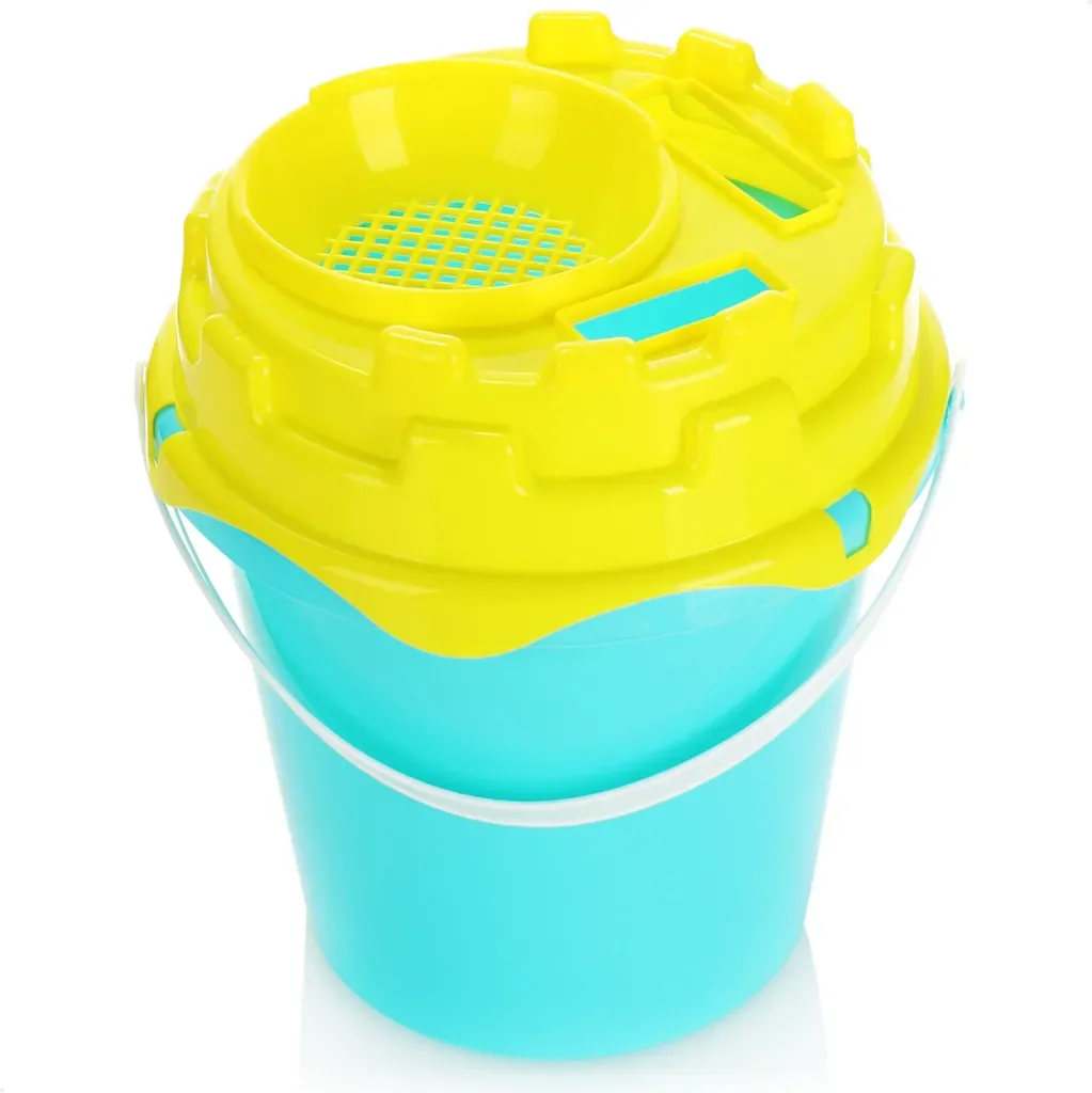 COM-FOUR® 7-teiliges Strandspielzeug Set Kinder Eimer Schippe Formen