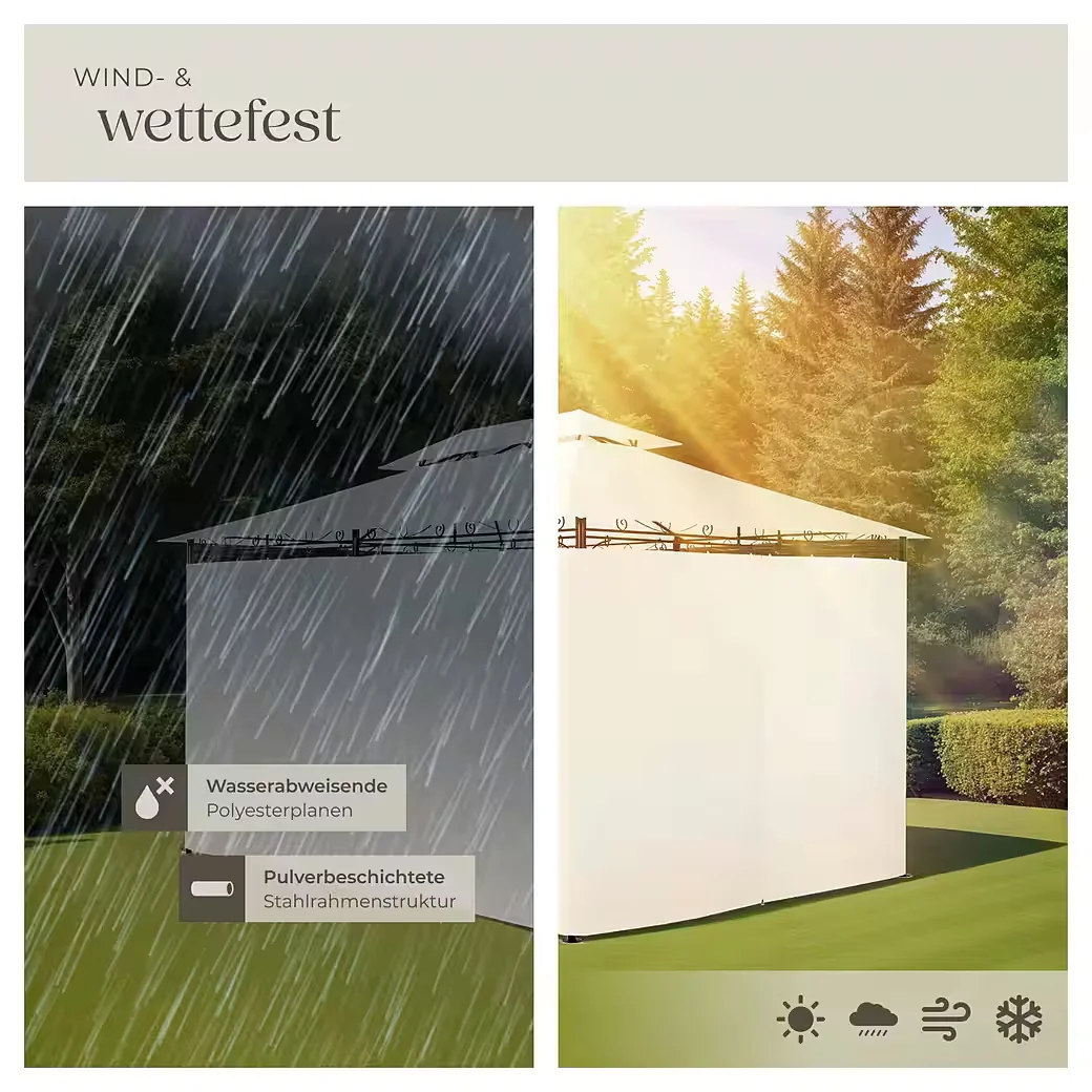 TECTAKE Gartenpavillon Partyzelt für Garten und Terrasse