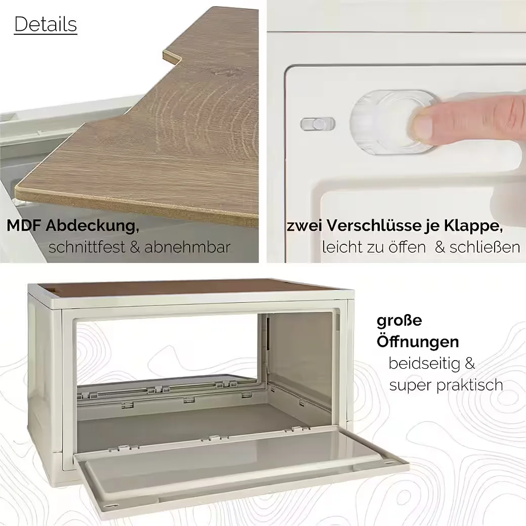 Faltbox Storage Box 45 L Klappbox faltbar 50x35x29 cm Beige Camping