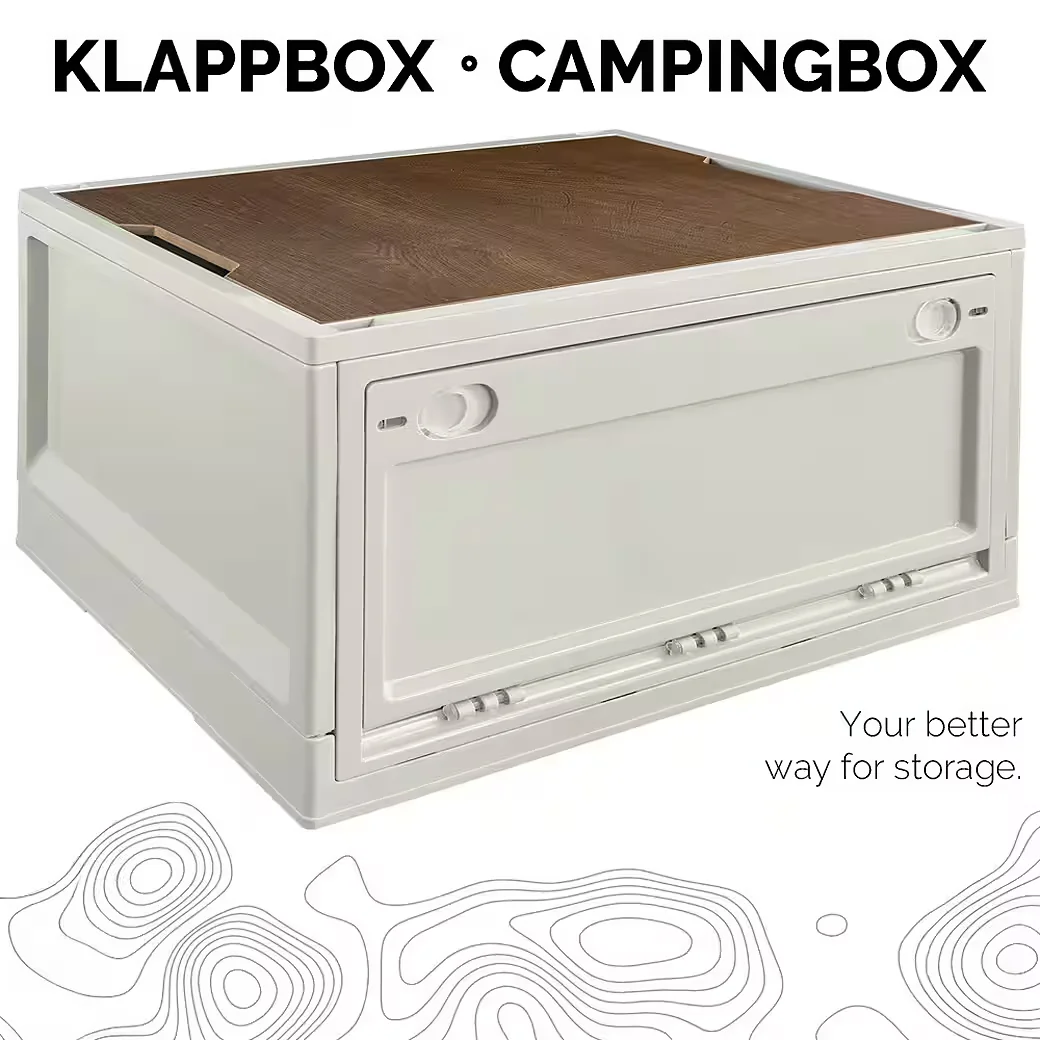 Faltbox Storage Box 45 L Klappbox faltbar 50x35x29 cm Beige Camping