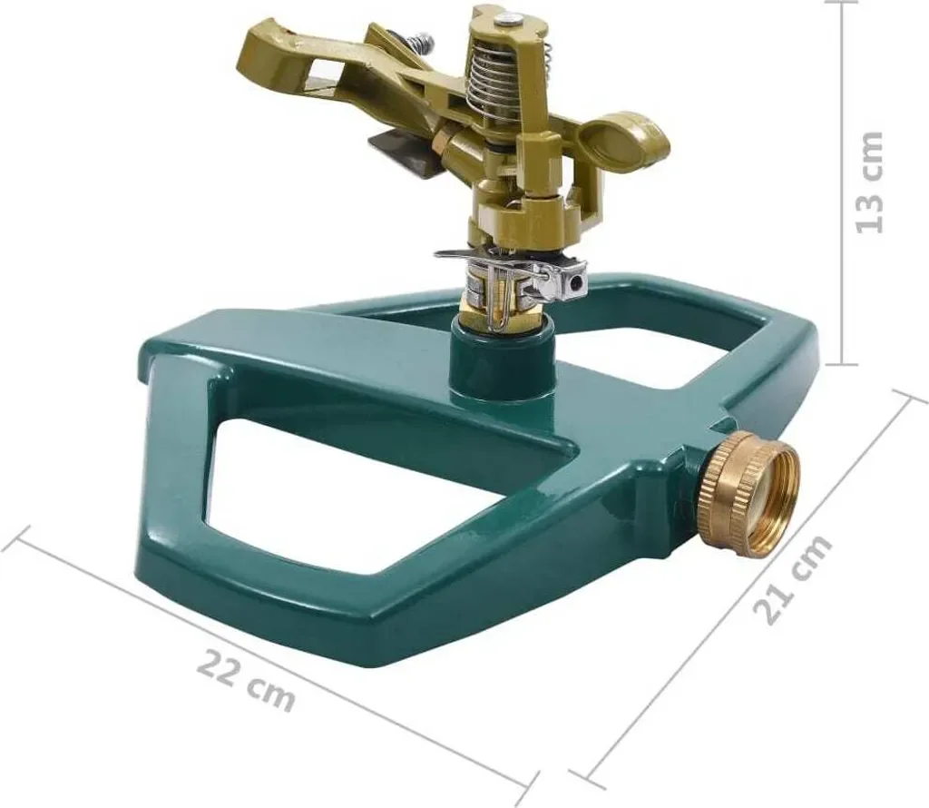 vidaXL Rotierender Sprinkler Metall Grün 21x22x13 cm Rasensprenger