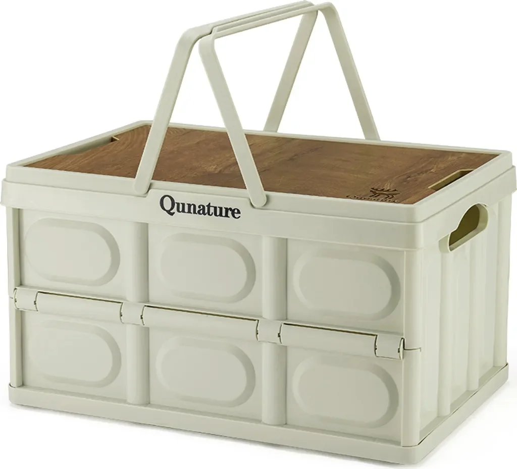 Qunature Campingbox 55L faltbar mit Deckel Aufbewahrungsbox Tragegriff