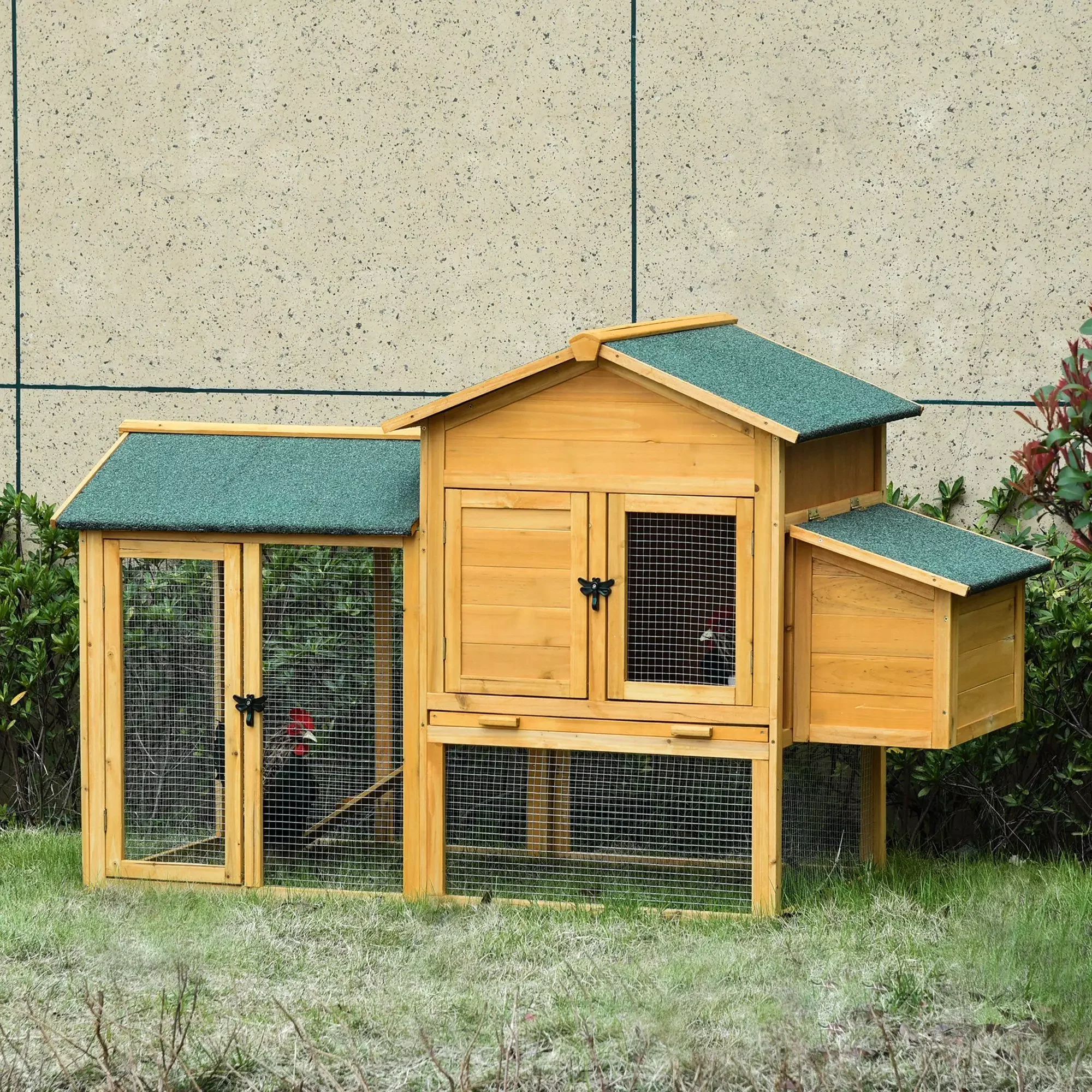 PawHut Hühnerstall mit Auslauf Geflügelstall für Garten