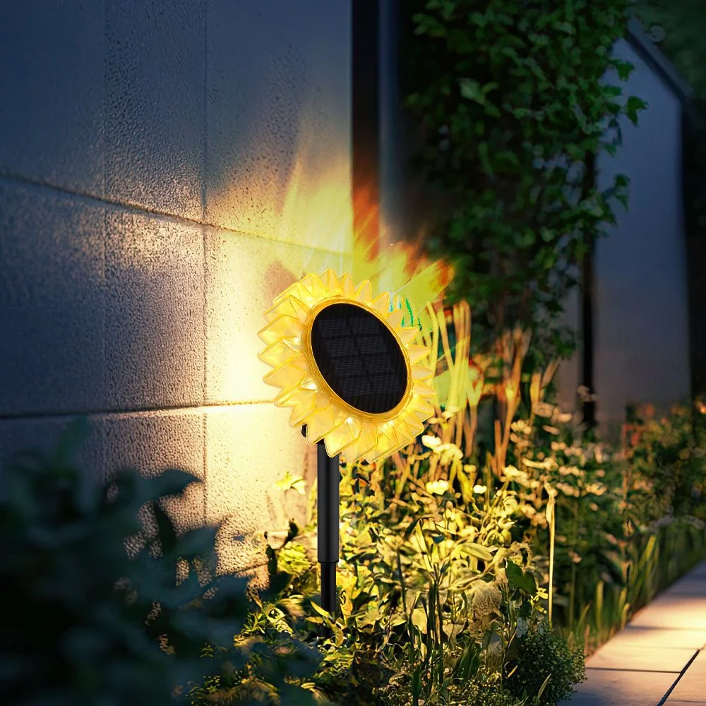 GLOBO LIGHTING LED Solarleuchte Sonnenblume Warmweiß Stecklampe Außen