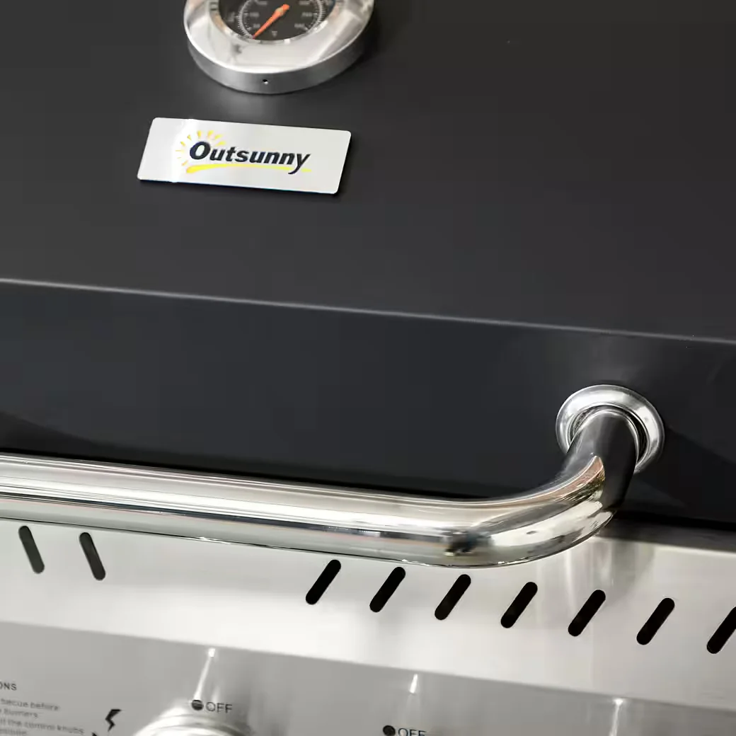 Gasgrill mit Seitenbrenner Thermometer Grillrost Flaschenöffner BBQ